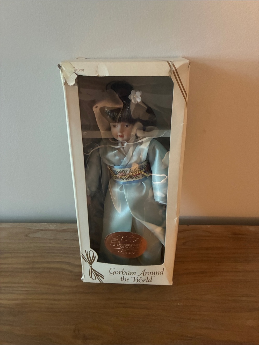 Gorham Around the World Japan 5th Anniversary Porcelain Doll Light Blue